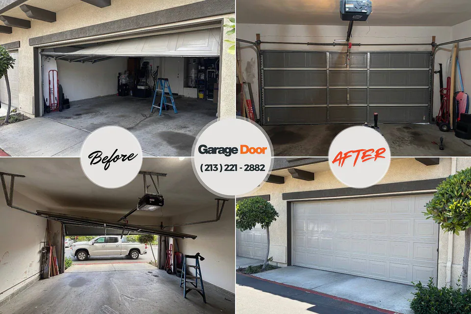 Before and after: garage door repair Lake City, MN